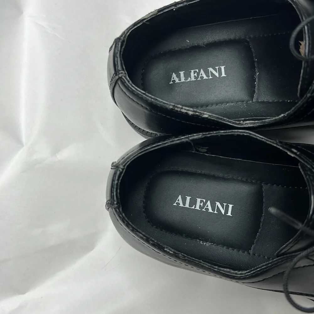 Alfani Adam Men’s Black Cap Toe Dress Shoes Size 9M